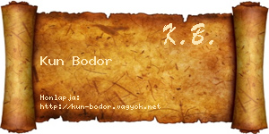 Kun Bodor névjegykártya